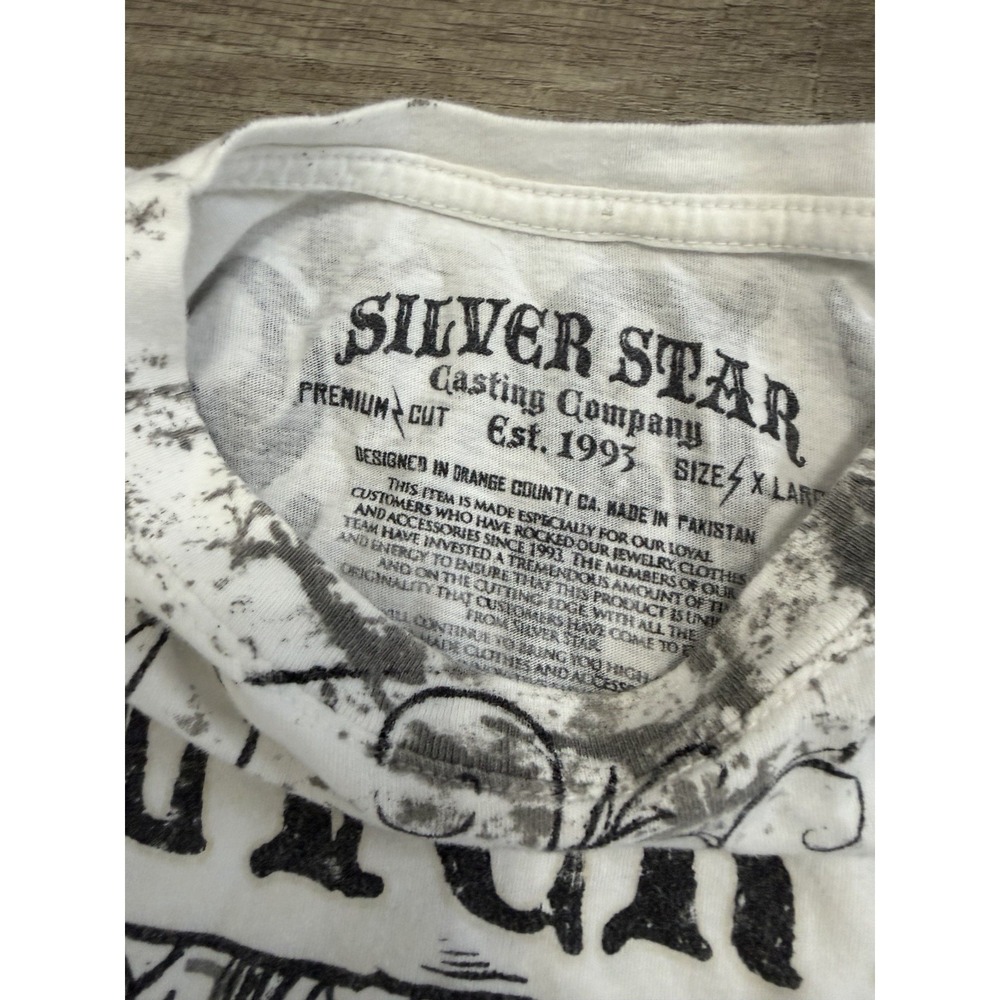 Silver Star Casting Company Shirt Mens XL Spider USA White Black - Picture 3 of 5